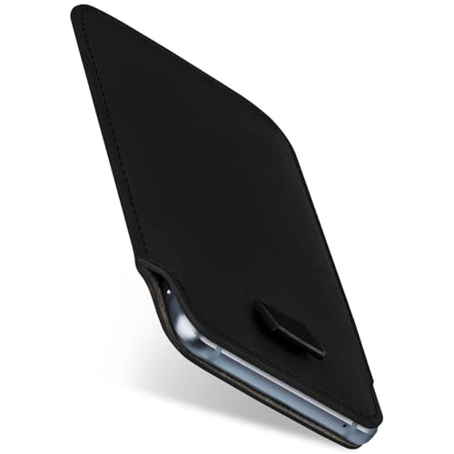 moex Slide Hülle für Huawei P8 Handytasche zum Einstecken Ultra dünn, Einsteckhülle Holster Hülle PU Leder, Sleeve Etui Handyhülle mit 360 Grad Komplettschutz, Schwarz