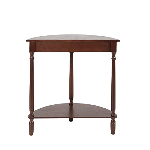 Decor Therapy Simplify Half Round Accent Table, Walnut #TOP4