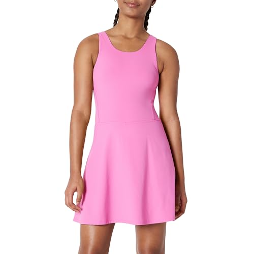 Amazon Essentials Mädchen Active FormFlex Tank-Tenniskleid in butterweicher Qualität mit integriertem Bodysuit, BH und Shorts, Rosa, 9 Jahre