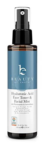 Beauty by Earth Vitamin C Face Toner - USA Made with Natural & Organic Ingredients, Alcohol-Free Skin Brightening Facial Toner for Sensitive and Aging Skin, Pore Minimizing Face Mist for Women and Men