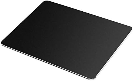 AZFUNN Metal Mouse Pad, Gaming Aluminum Alloy Hard Mouse Mat, High-Grade PU Leather and Polycarbonate Dual-Use Mouse Pad for Fast and Accurate Control 7.8x6.7 inches (Black)