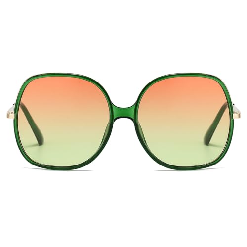Image of Freckles Mark 70s Super Oversize Square Sunglasses for Women Vintage Rectangular Plastic Frame