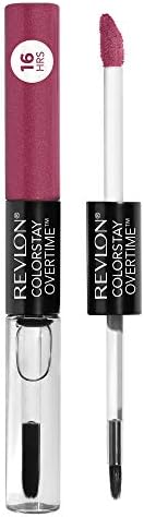 Liquid Lipstick with Clear Lip Gloss by Revlon, ColorStay Face Makeup, Overtime Lipcolor, Dual Ended with Vitamin E in Pink, Infinite Raspberry (005), 0.07 Oz