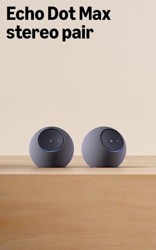 Image of Echo Dot Max (newest model) stereo pair, Graphite