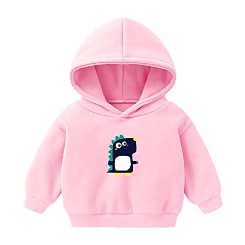 Moletom com capuz para meninos com estampa de dinossauro e meninas, rosa, 4-5 Anos