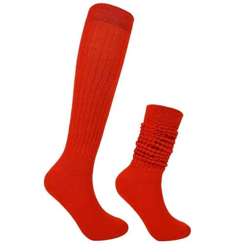 Image of Violet Mist women slouch socks thick colored knee high scrunch socks long stacked sock boot 80s 90s Novetly