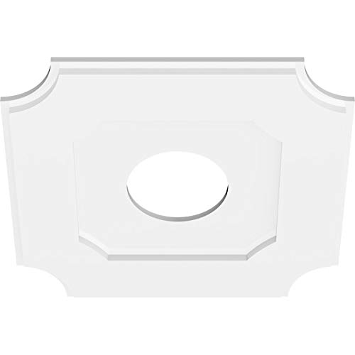 Image of Ekena Millwork CMP20LE-06000 Locke Architectural Grade PVC Contemporary Urethane Ceiling Medallions 20 inchOD x 6 inchID x 12 inchC x 1 inchP