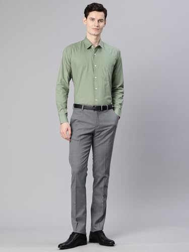 Image of Majestic Man Men's Solid Cotton Blend Wrinkle-Resistant Slim Fit Easy-Iron Formal & Office Wear