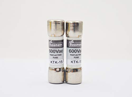 Bussmann KTK-15 Sicherung Fluke 892583 15 Amp 600 Volt schnell wirkende Sicherung Melaminröhre 2er-Pack Cover