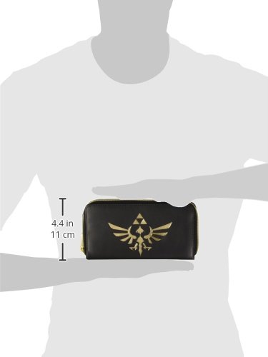 Nintendo Geldbörse (Damen) Gold Zipper, schwarz