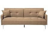 Beliani Klassisches Schlafsofa klappbar Polsterbezug beige Lucan