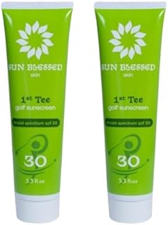 1st Tee Golf Sunscreen Lotion by Sun Blessed Skin, SPF 30 Odor Free, Lightweight and Grease Free Formula, Water and Sweat Resistant for all Skin Tones and Skin Types, 6.6 fl oz