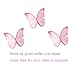 48Pcs Edible Butterflies for Cake Decorations Pink Wafer Paper Butterfly Cupcake Toppers Wafer Glutinous Paper Butterflies for Wedding Baby Shower Kids Birthday Party Cupcakes Decorating (Pink)