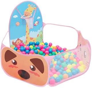 YINUODAY Ball Pits for Toddlers, Baby Ball Pool Tent with Basketball Hoop, Playpen Indoor Outdoor Foldable Children Play Foam Plastic Ball Pit Pool for Babies Kids Infants