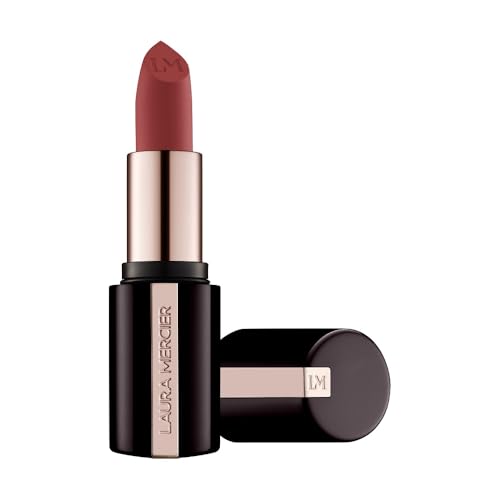 Laura Mercier Caviar Smoothing Matte Lipstick, 16HR Hydration, Long Lasting Wear, High Impact Color, Smudge- & Transfer-Proof, Hyaluronic Acid + Vitamin E Infused, 680 Rosewood Silk - Deep rosey brown