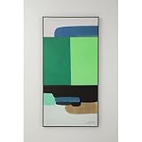 Kare WTD Abstract Shapes - Cuadro enmarcado (73 x 143 cm), diseño de formas abstractas, color verde