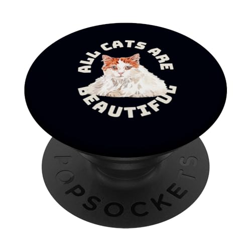All Cats Are Beautiful Funny Turco Van Cat Heartbeat PopSockets PopGrip Intercambiable