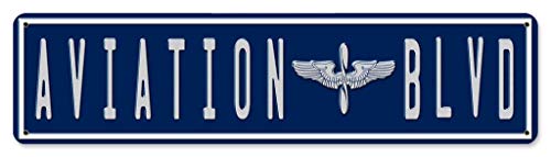 Aviation BLVD Retro Metal Signs Garage Home Wall Decor Poster Retro Vintage 4x16 Inch Tin Sign