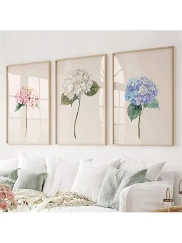 Affiches murales poétiques hortensias pour une atmosphère sereine