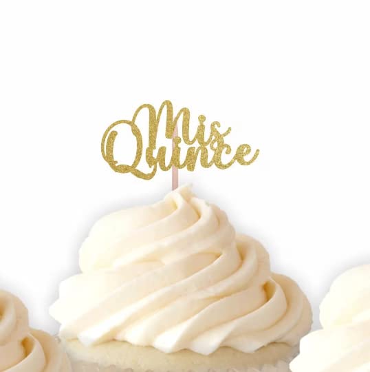 Mis Quince Cupcake Toppers, Quinceanera Party, 15 Food Picks, 15th Birthday Party, Quinceañera Cupcake, 15th cupcake