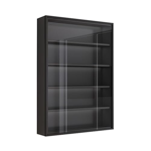 Vitrina de pared de madera maciza con puertas...