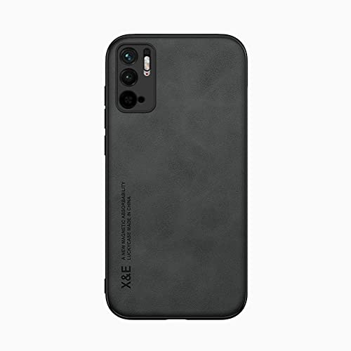 Kepuch Silklike Case for Xiaomi Poco M3 Pro, Redmi Note 10 5G - Case Built-in Metal Plate for Xiaomi Poco M3 Pro, Redmi Note 10 5G - Black
