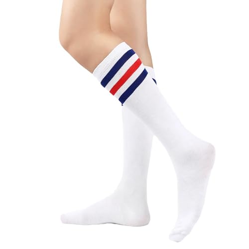 Bestjybt Womens Stripes Knee High Tube Socks Casual Athletic Socks Sport Socks2