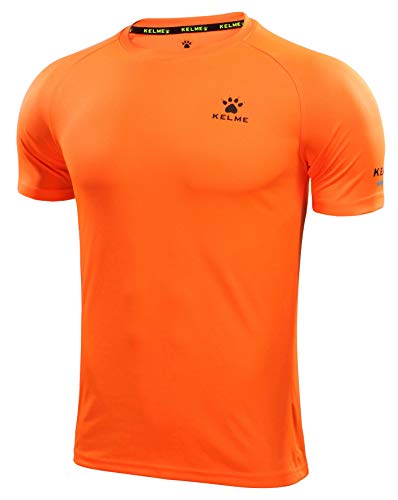 KELME Running Fitness Athletic T-Shirt Reflective Quick Dry (Orange, Medium, m)