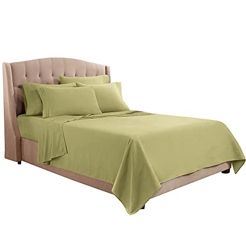 Clara Clark Juego de sábanas Individual XL, 5 Piezas - Sábanas de Lujo de Hotel para Cama Individual XL, sábanas y Fundas de Almohada súper Suaves, sábanas tamaño Individual XL, Verde Salvia Cover