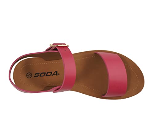 Image of Soda PLENTY ~ Women's Strappy Ankle Wrap Buckle Fashion Flat Sandals