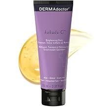 DERMAdoctor Vitamin C Face Wash Daily 3-in-1 Vitamin C Cleanser & Makeup Remover Face Wash That Tones, Clears Pores, Lifts Oil, and Removes Sunscreen & Pollutants with Potent Kakadu Plum 2.37 oz
