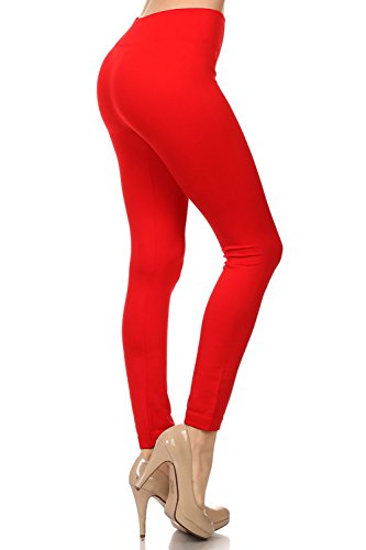 High Waisted Leggings for Women - Stretchy Seamless Full Length Pants - Neon 80s Colored Costume One Size