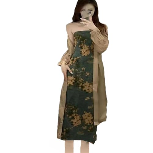 Robe de bal maxi fluide style chinois résolvant le choix de la veste de soirée