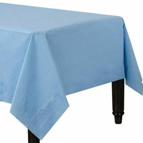 Nurano Blue Paper Table Cloth – Pale Blue Table Cloth, Paper Table Cloth for Parties, Disposable Tablecloth, Decorative Table Cover, Wedding Table Cloth, Large Table Cloth for Wedding and Christmas