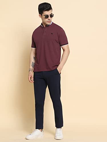 Image of Dennis Lingo Men's Cotton Slim Fit Mandarin T-Shirt