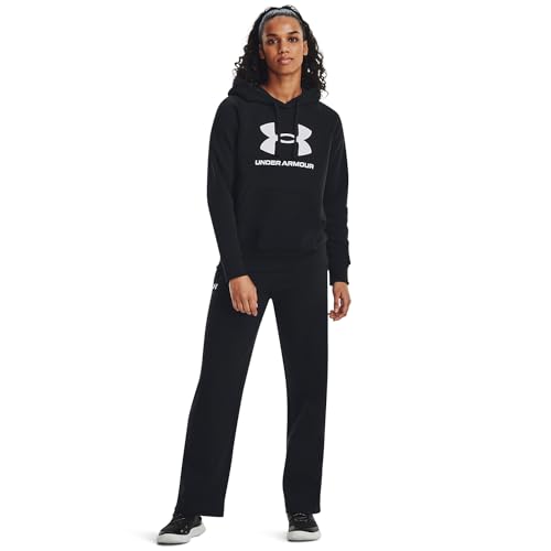 Miniatura 6 de Under Armour Sudadera Con Capucha De Forro Polar Rival Con Logotipo Grande, Mujer, Negro Blanco, Xxl