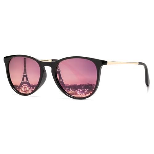 HJSTES Polarized Kids Sunglasses for Girls Boys, 100% UV Protection for Children Sun Glasses, 50MM(Black Frame/Pink Mirrored) by HJSTES - Used condition - US$12.14