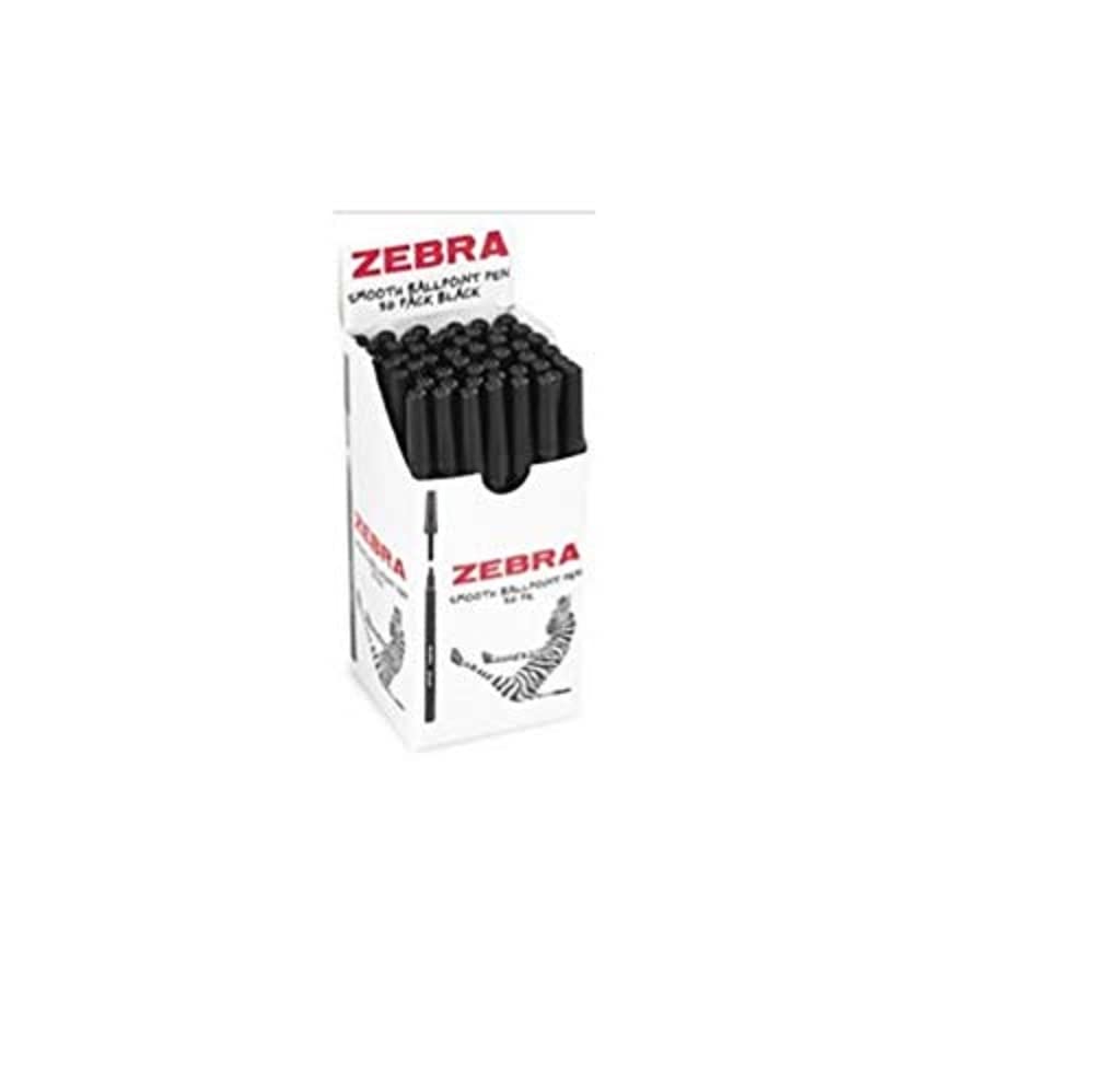 Zebra Penna A Sfera Scrittura Morbida – Confezione Da 50, Punta Media 0.7 Mm, Impugnatura In Gomma
