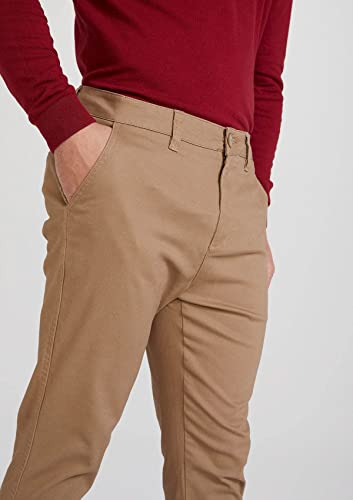 Calça Básica Masculina Em Sarja Chino - Marrom 050