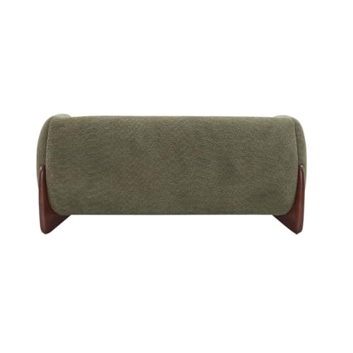 Image of Upholstered 3 Seater Sofa Three Seater Sofa with Wooden Legs for Living Room Hotels & Offices (Two Seater Boucle Green)