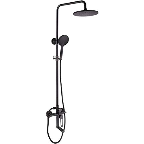 Système de douche 3 jets hauteur réglable pour baignoire design noir