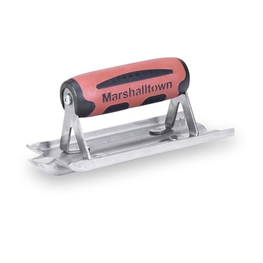 Marshalltown spårfräs - R 6 mm, B 13 mm, T 13 mm med Durasoft-handtag, rostfritt stål, verktyg för golv och betong, storlek: 152x76 mm