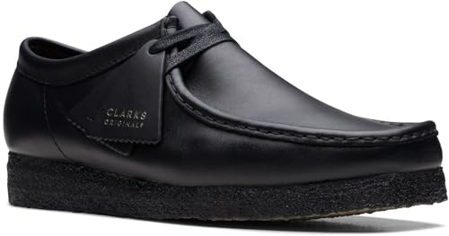 Clarks - Mens Wallabee Shoe, Color Black Leather, Size: 15 M US3