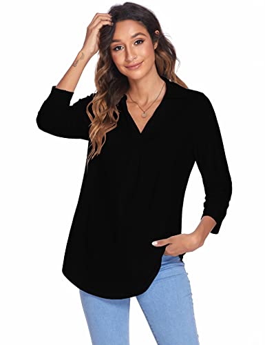 Image of Newchoice Womens 3 /4 Sleeve Shirts Business Casual Tops