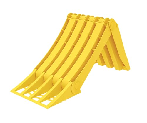 Lokhen Plastic Wheel Chock ORIGAMY, Foldable,Heavy Duty,Space Saving,Yellow (Heavy Duty)