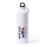 Ya en mundofriki.es: MERCHANDMANIA Bidón Grande 800 ml acero inoxidable frase graciosa gamer casado friki con hijos mujer deporte deportivo con mosqueton botella