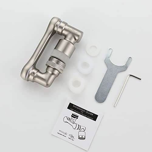 Upgraded Faucet Extender Universal,1080°Swivel Faucet Attachment With Aerator, Two Water Outlet Modes,Rotating Splash Filter Faucet Extension For Kitchen Bathroom Sink, Made Of Copper (Brushed Nickel) #TOP4