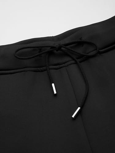 CIDER Mid Rise Solid Drawstring Pocket Straight Leg Trousers2