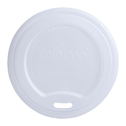 Minima 50 Count of Compostable Hot Cup Lids – Fits Minima's 10 oz/12 oz/ 16 oz Hot Cups. BPI-CERTIFIED Biodegradable & Compostable certified Lids