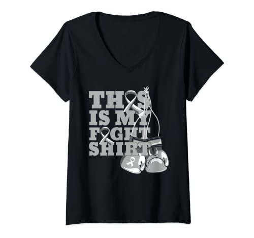 Mujer This Is My Fight Shirt Brain Cancer Fighter Support Strong Camiseta Cuello V
